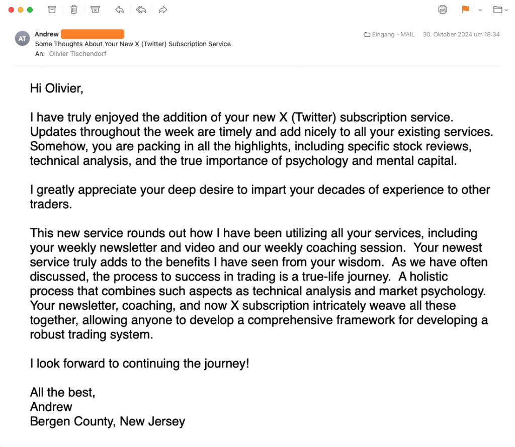 Andrew - Coaching - Follow-up Testimonial - October 2024